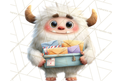 Valentine Yeti Clipart PNG Cute Love Monster Art Product Image 2