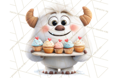 Valentine Yeti Clipart PNG Cute Love Monster Art Product Image 3