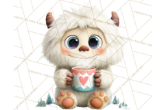 Valentine Yeti Clipart PNG Cute Love Monster Art Product Image 5