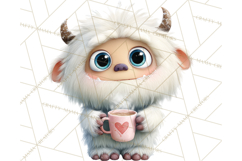 Valentine Yeti Clipart PNG Cute Love Monster Art Product Image 2