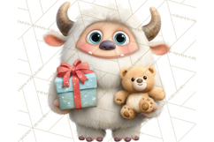 Valentine Yeti Clipart PNG Cute Love Monster Art Product Image 5