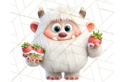 Valentine Yeti Clipart PNG Cute Love Monster Art Product Image 2