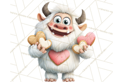 Valentine Yeti Clipart PNG Cute Love Monster Art Product Image 2