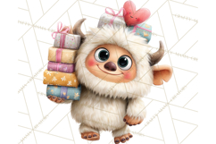 Valentine Yeti Clipart PNG Cute Love Monster Art Product Image 5