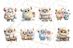 Valentine Yeti Clipart PNG Cute Love Monster Art Product Image 5