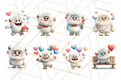 Valentine Yeti Clipart PNG Cute Love Monster Art Product Image 9
