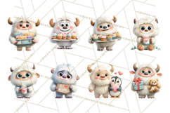 Valentine Yeti Clipart PNG Cute Love Monster Art Product Image 4