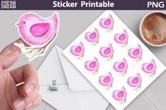 Bird Valentine Sticker Printable | Valentine's Day Stickers Product Image 1