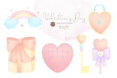 Valentine Animal Cute Watercolor Clipart Product Image 4