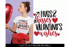hugs & kisses svg, Valentine's Day SVG, heart svg Valentine Product Image 1
