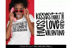 Valentines Day SVG, Hugs And Kisses SVG, Love SVG, Heart SVG Product Image 1