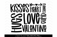 Valentines Day SVG, Hugs And Kisses SVG, Love SVG, Heart SVG Product Image 2