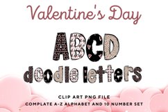 Valentine&#039;s Day Doodle Alphabet Pink Heart Letters Hand Draw Product Image 1