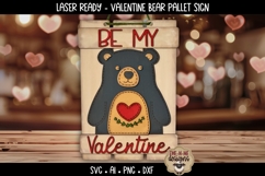 Valentine Bear Layered Laser File | Pallet Sign SVG Product Image 1