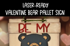Valentine Bear Layered Laser File | Pallet Sign SVG Product Image 3