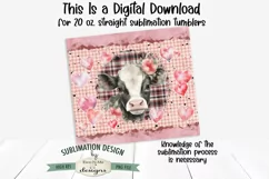 Valentine Cow 20 oz Seamless Tumbler Wrap Design PNG File Product Image 3