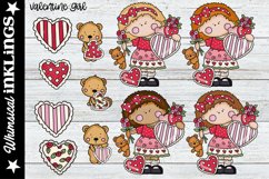 Valentine Girl- Love and Bears Sublimation Clipart Set Product Image 1