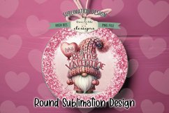 Pink Gnome Wind Spinner Sublimation Design | Round Design Product Image 2