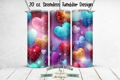 Valentine Hearts 3D 20 oz Seamless Tumbler Wrap Design Product Image 1