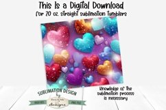 Valentine Hearts 3D 20 oz Seamless Tumbler Wrap Design Product Image 3