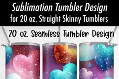 Valentine Hearts 3D 20 oz Seamless Tumbler Wrap Design Product Image 4