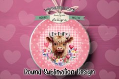 Valentine Highland Wind Spinner Round Sublimation Design PNG Product Image 3