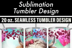 Valentine Highland Cow Glasses 20 oz Seamless Tumbler Wrap Product Image 4