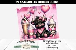 Valentine Black Highland Cow Balloons 20 oz Seamless Tumbler Product Image 2