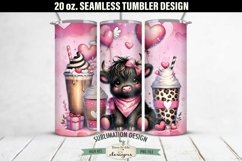 Valentine Black Highland Cow Balloons 20 oz Seamless Tumbler Product Image 1