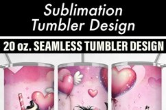 Valentine Black Highland Cow Balloons 20 oz Seamless Tumbler Product Image 4