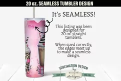 Valentine Black Highland Cow Balloons 20 oz Seamless Tumbler Product Image 3