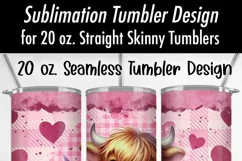 Valentine Highland Cow 20 oz Seamless Tumbler Wrap Design Product Image 4