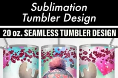 Valentine Moose in Knit Hat 20 oz Seamless Tumbler Wrap Product Image 4