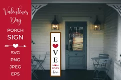 Love Lives Here Porch Sign. Valentines Vertical Sign SVG Product Image 2