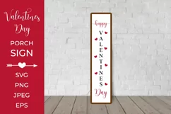 Valentines Day Porch Sign. Vertical Welcome Sign SVG Product Image 1