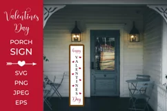 Valentines Day Porch Sign. Vertical Welcome Sign SVG Product Image 2