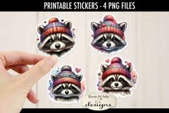 Raccoons in Hats Valentine Stickers | 4 PNG Stickers Product Image 2