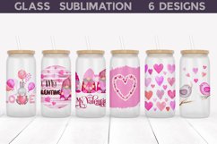 Valentines Glass Can Wrap | Valentines Libbey Glass Product Image 1