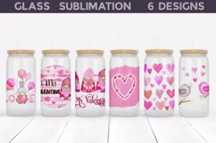 Valentines Glass Can Wrap | Valentines Libbey Glass Product Image 1