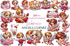 Valentines angel Clipart. Love png Product Image 1