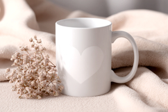 Valentines day Mug mockup|Two Hearts Valentine background Product Image 1