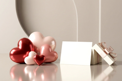 Valentines day Card mockup| Valentine background|Hearts|Card Product Image 1