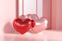 Valentines day mockup|Two Hearts Valentine background|Heart Product Image 1