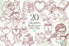 Valentines Book Lover SVG PNG Bundle Product Image 1