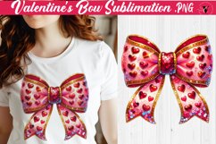Valentine's Bow sublimation | Valentines day clipart Product Image 1