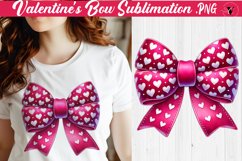 Valentine's Bow sublimation | Valentines day clipart Product Image 1