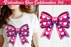 Valentine's Bow sublimation | Valentines day clipart Product Image 1