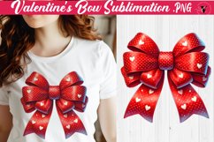 Valentine's Bow sublimation | Valentines day clipart Product Image 1
