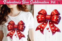 Valentine's Bow sublimation | Valentines day clipart Product Image 1