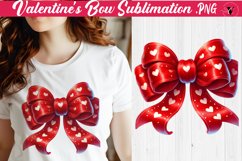 Valentine's Bow sublimation | Valentines day clipart Product Image 1